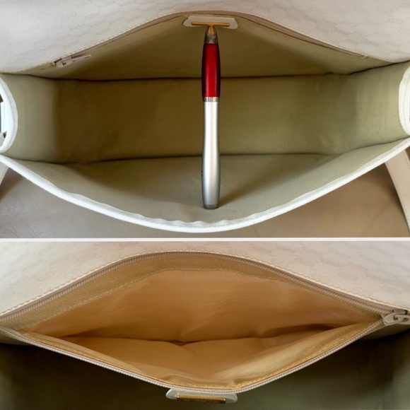 Authentic Vintage Gucci Web White Monogram Canvas Leather Flap Messenger Bag - Picture 9 of 12